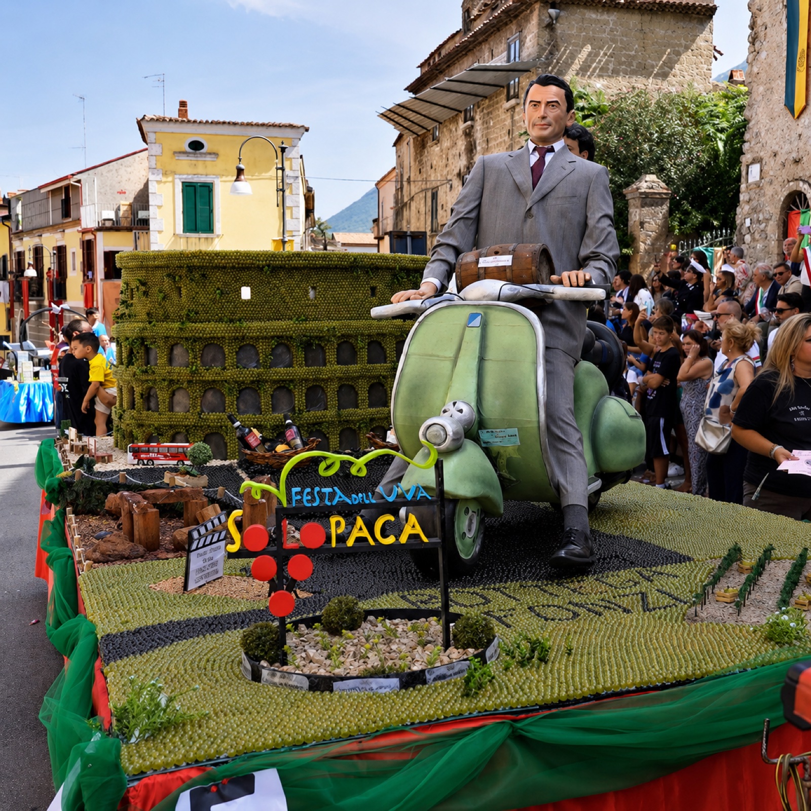 Carro allegorico della Festa dell’Uva esposto lungo le vie di Solopaca